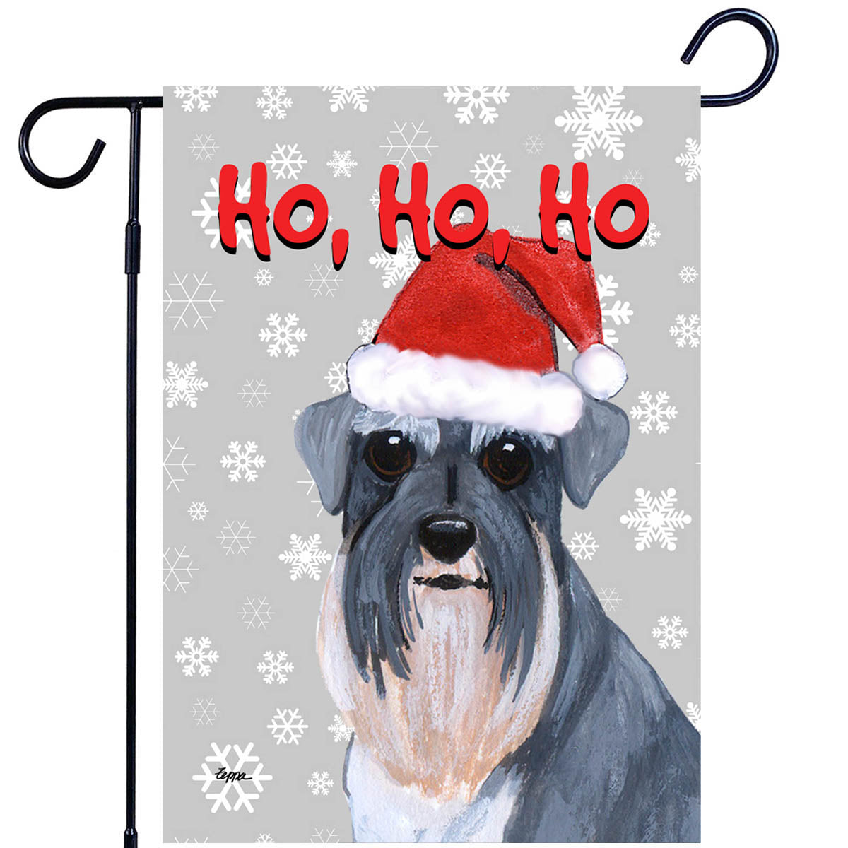 Schnauzer Ho Ho Ho Garden Flag