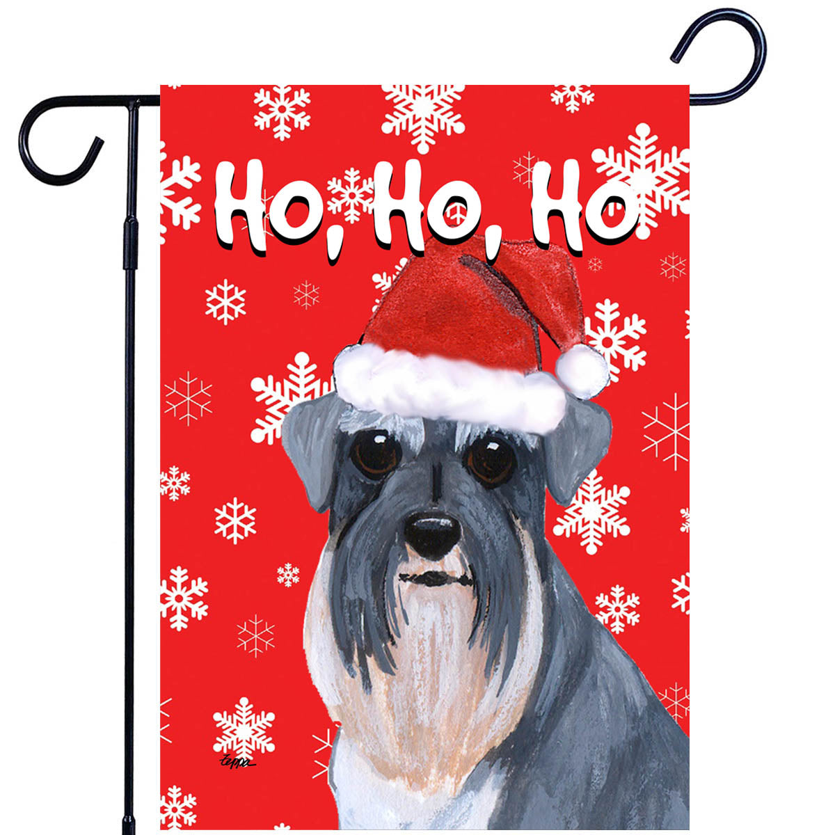 Schnauzer Ho Ho Ho Garden Flag