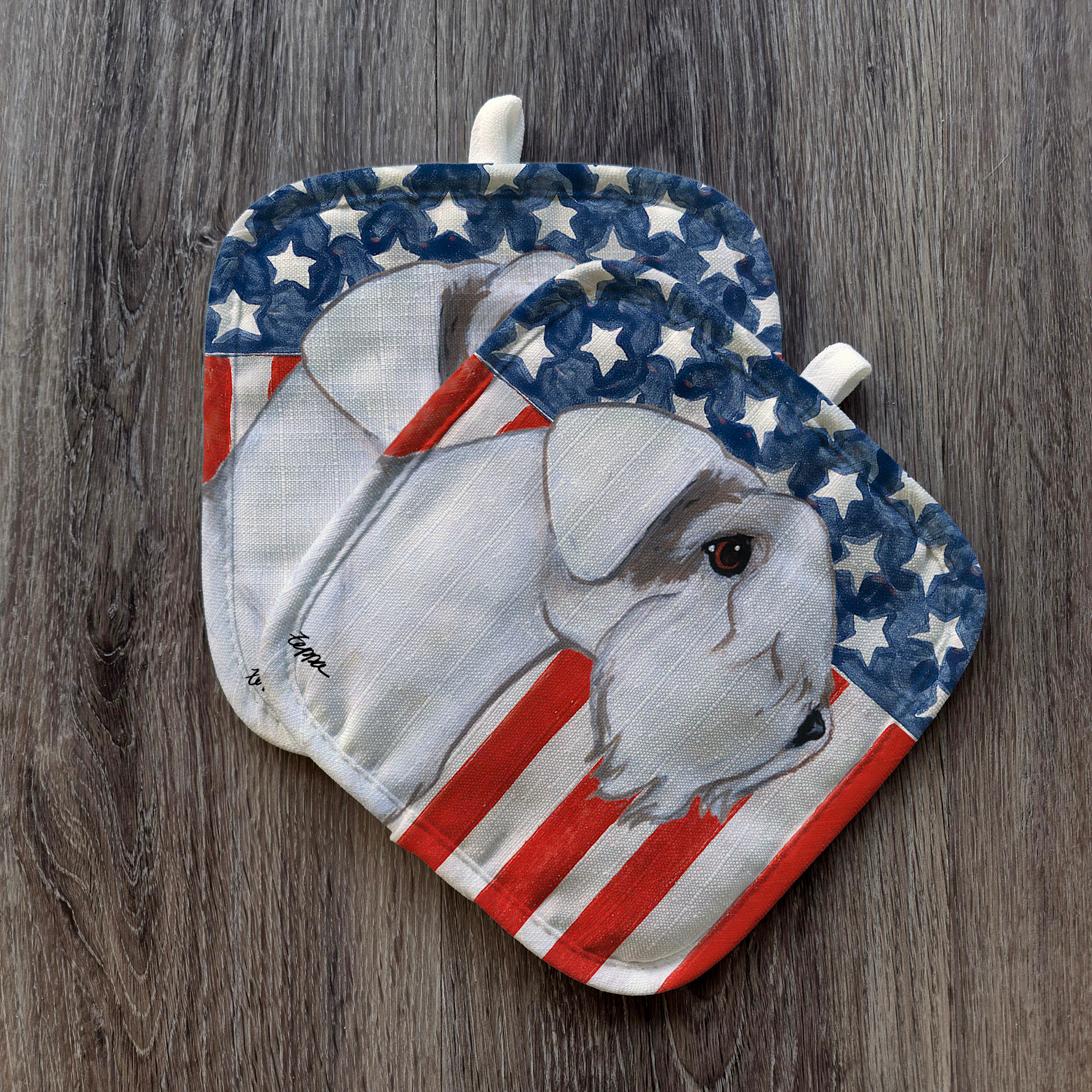 Sealyham Terrier Americana Pot Holders
