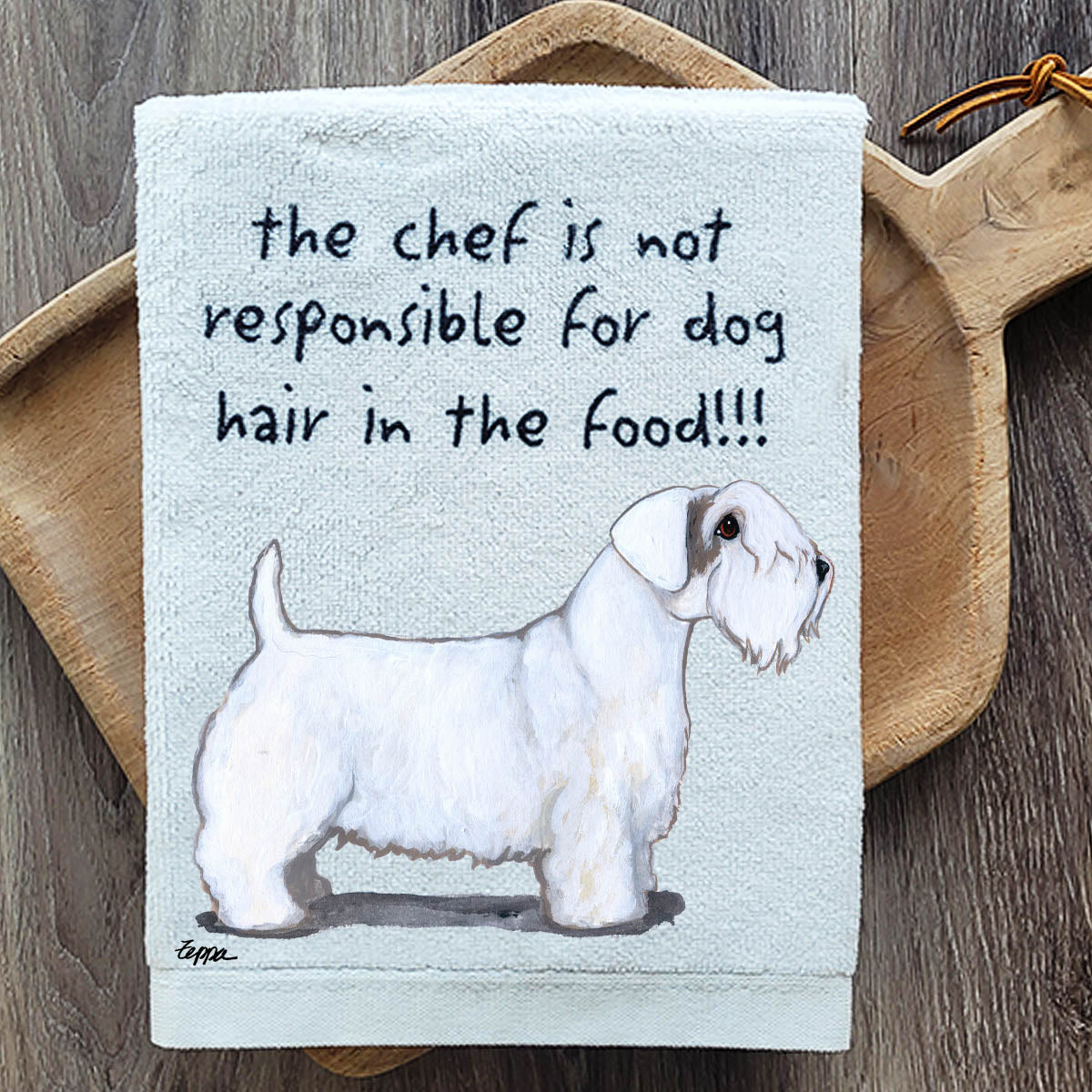 Pawsitively Adorable Sealyham Terrier Kitchen Towel