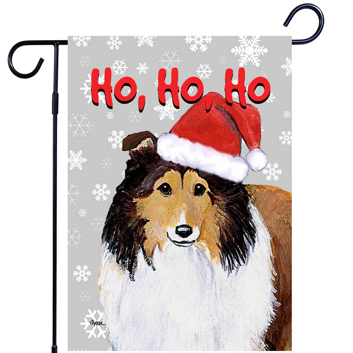 Shetland Sheepdog Ho Ho Ho Garden Flag