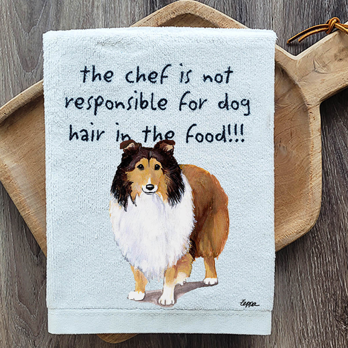 Pawsitively Adorable Shetland Sheepdog Kitchen Towel