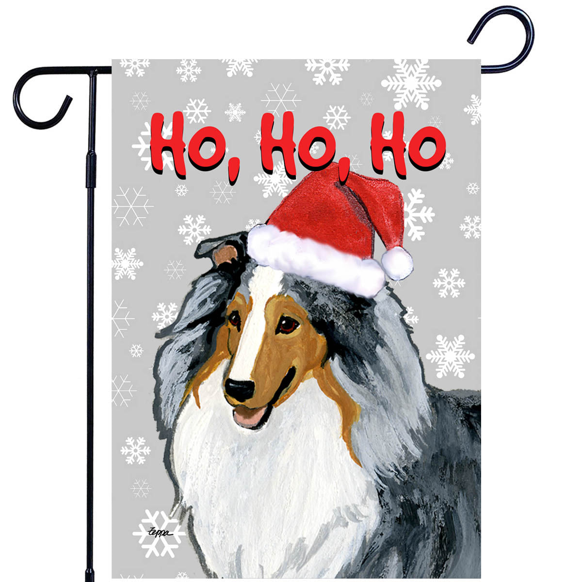 Shetland Sheepdog Ho Ho Ho Garden Flag