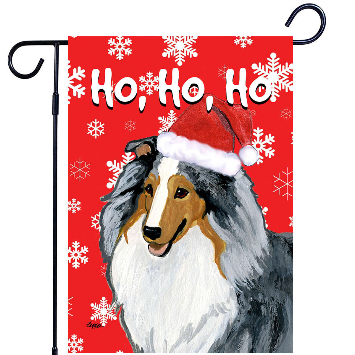 Shetland Sheepdog Ho Ho Ho Garden Flag