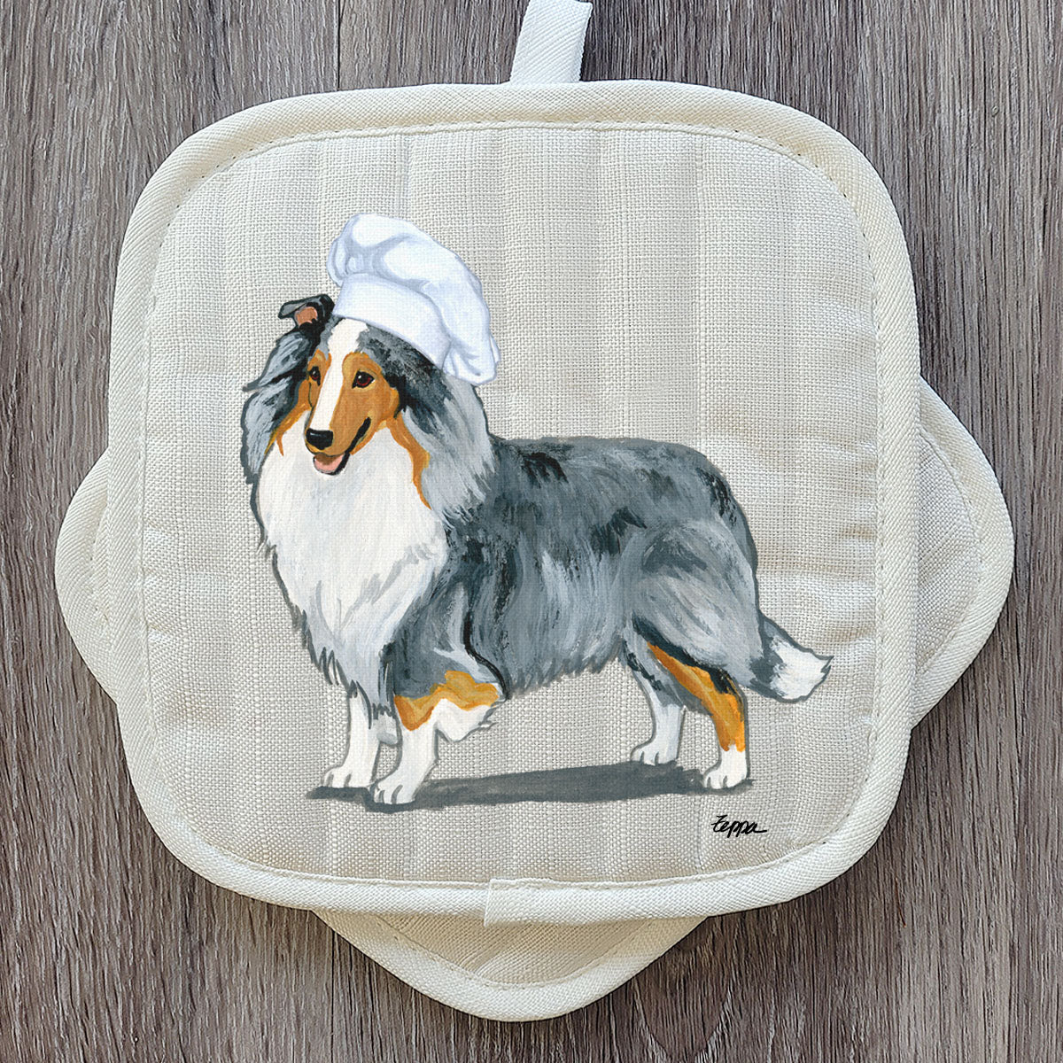 Blue Merle Shetland Sheepdog Pot Holder Set