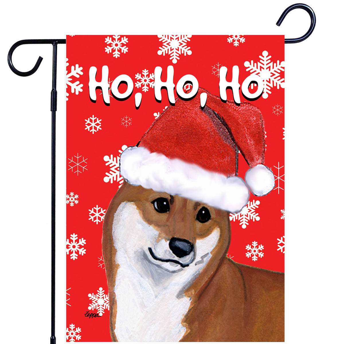 Shiba Inu Ho Ho Ho Garden Flag