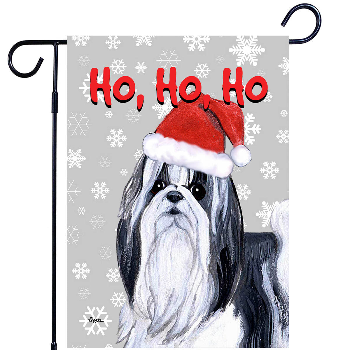 Shih Tzu Ho Ho Ho Garden Flag