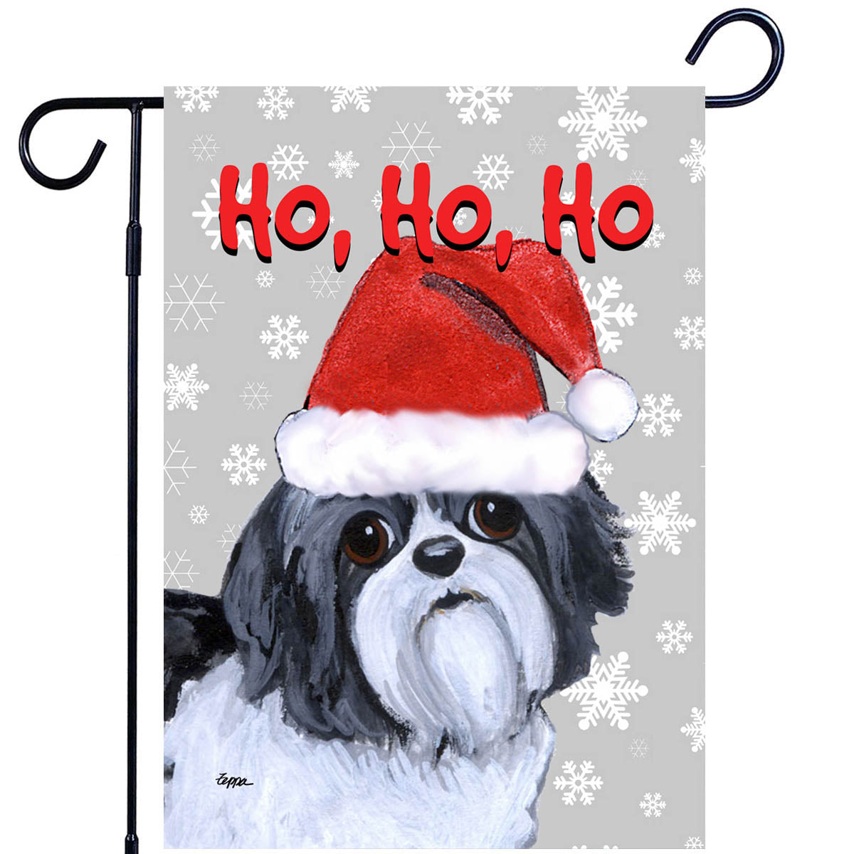 Shih Tzu Ho Ho Ho Garden Flag