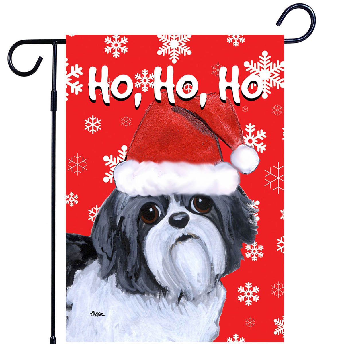 Shih Tzu Ho Ho Ho Garden Flag