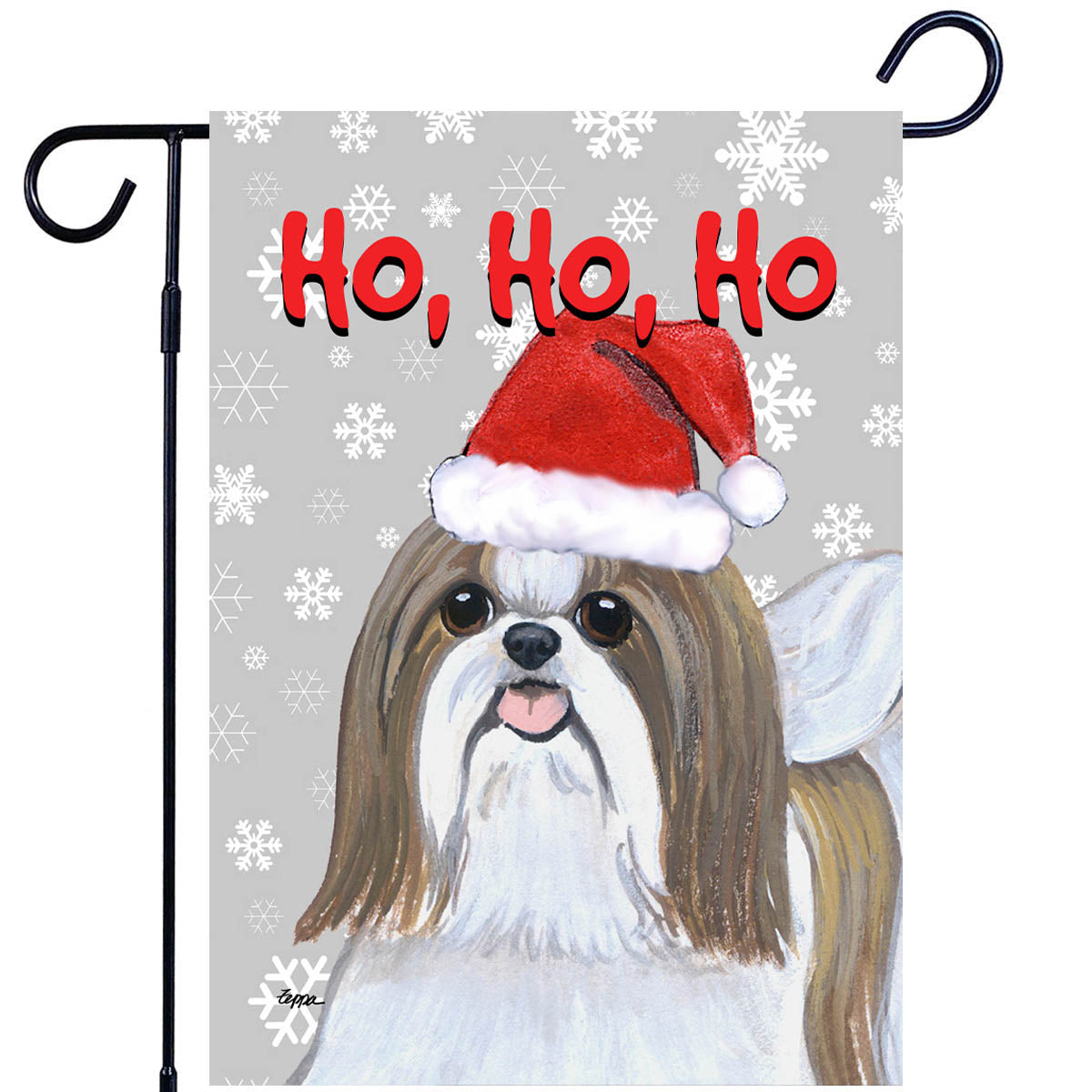 Shih Tzu Ho Ho Ho Garden Flag