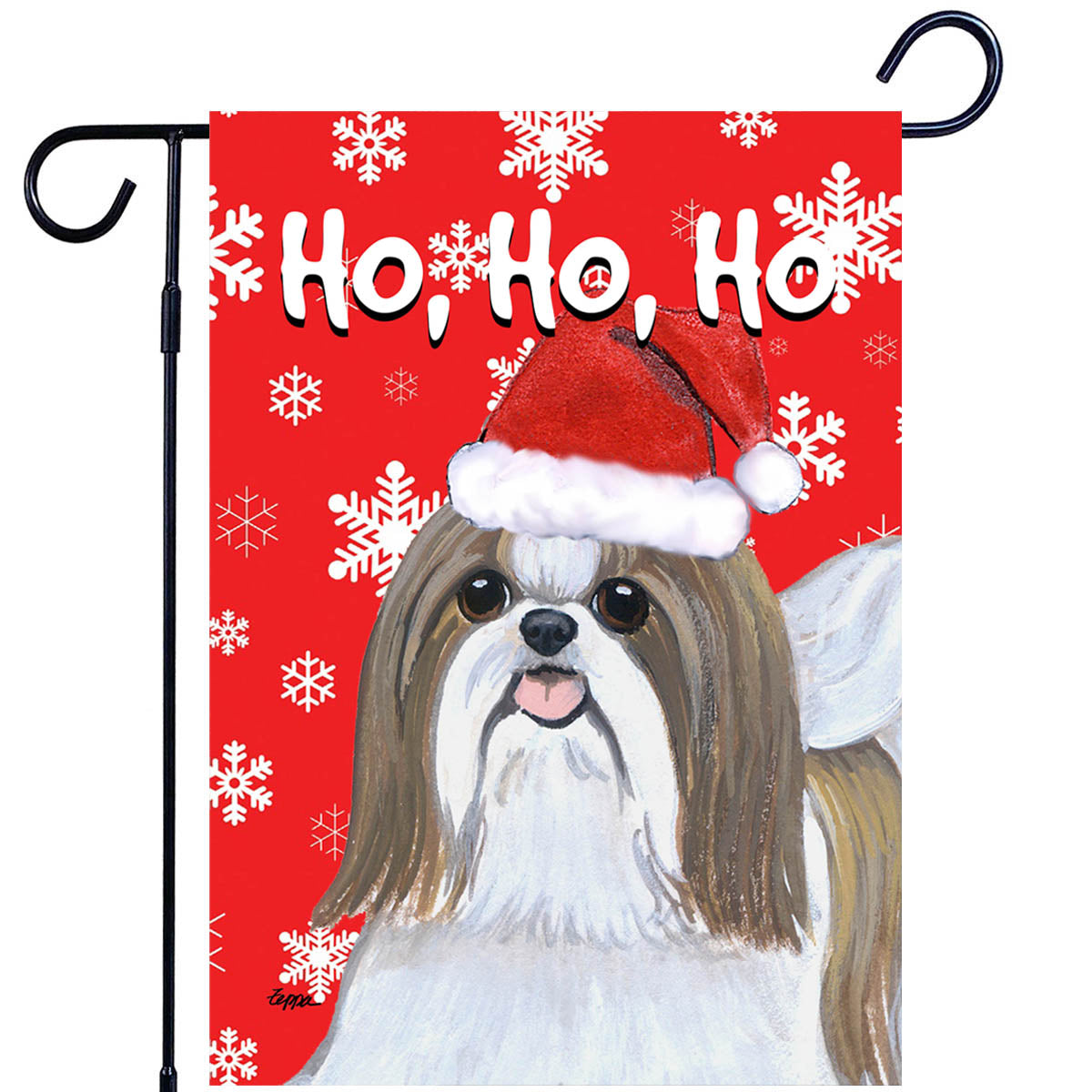 Shih Tzu Ho Ho Ho Garden Flag