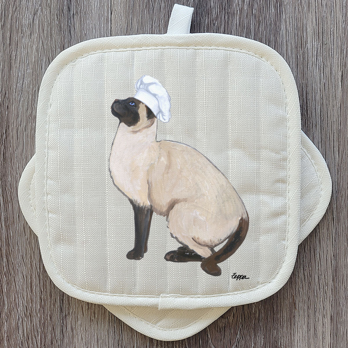 Pot Holder Set with Siamese Cat Design