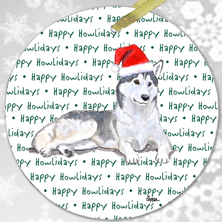 Siberian Husky Christmas Ornaments