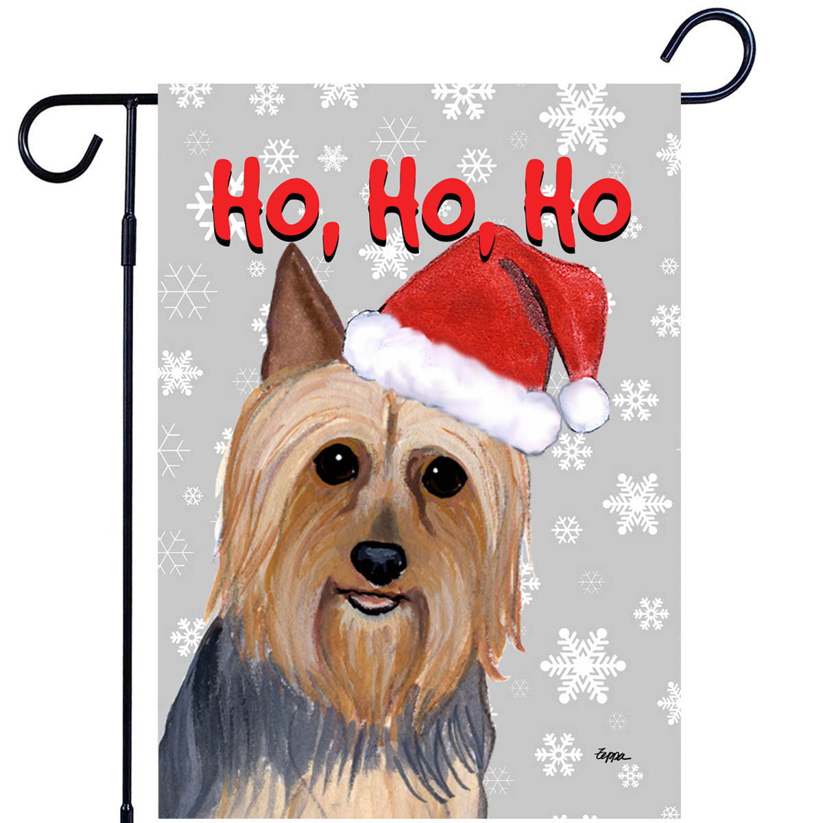 Silky Terrier Ho Ho Ho Garden Flag