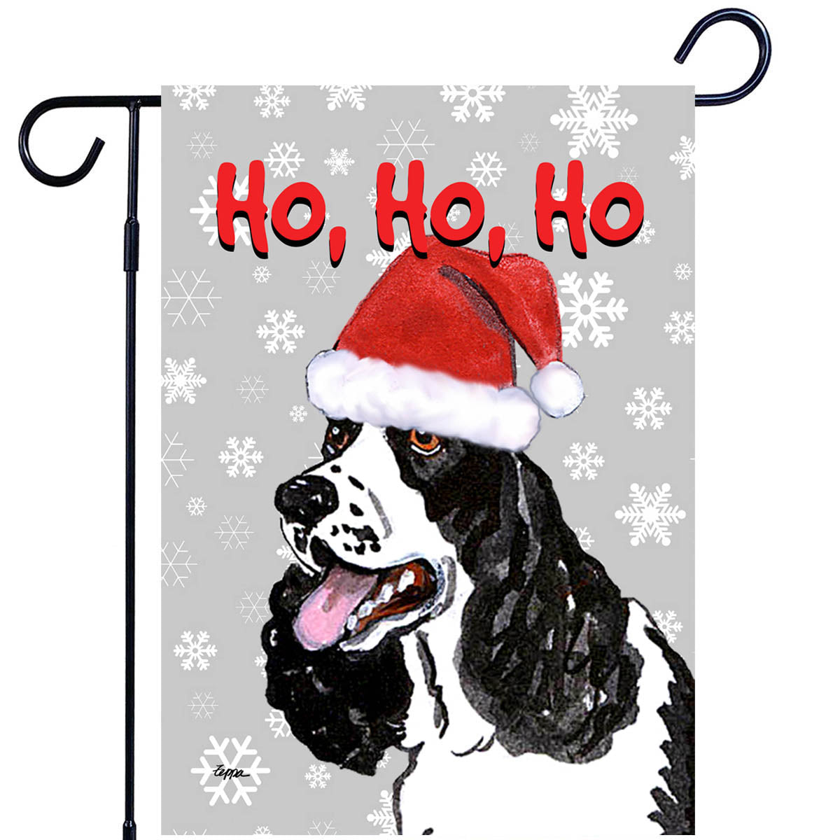 Springer Spaniel Ho Ho Ho Garden Flag