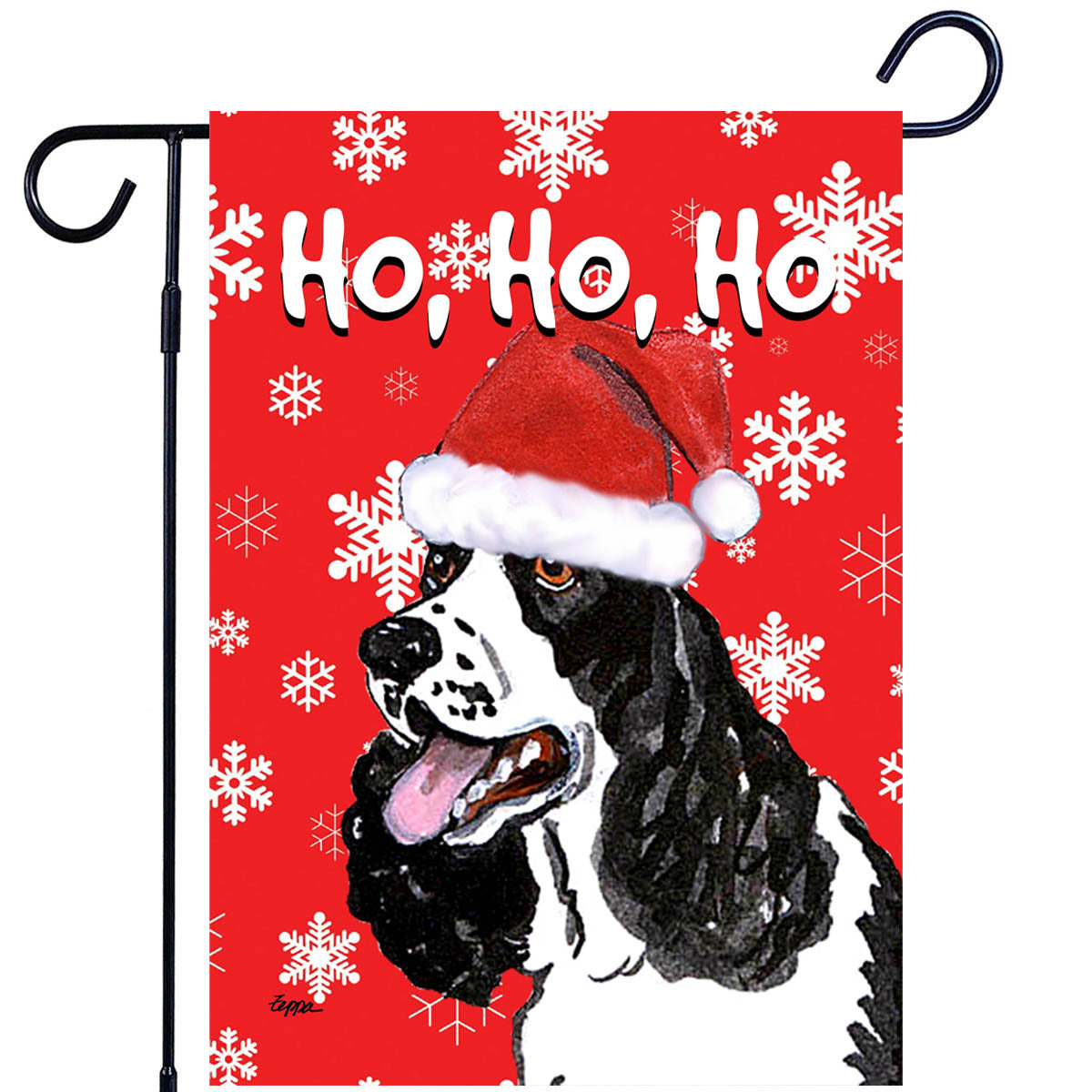 Springer Spaniel Ho Ho Ho Garden Flag