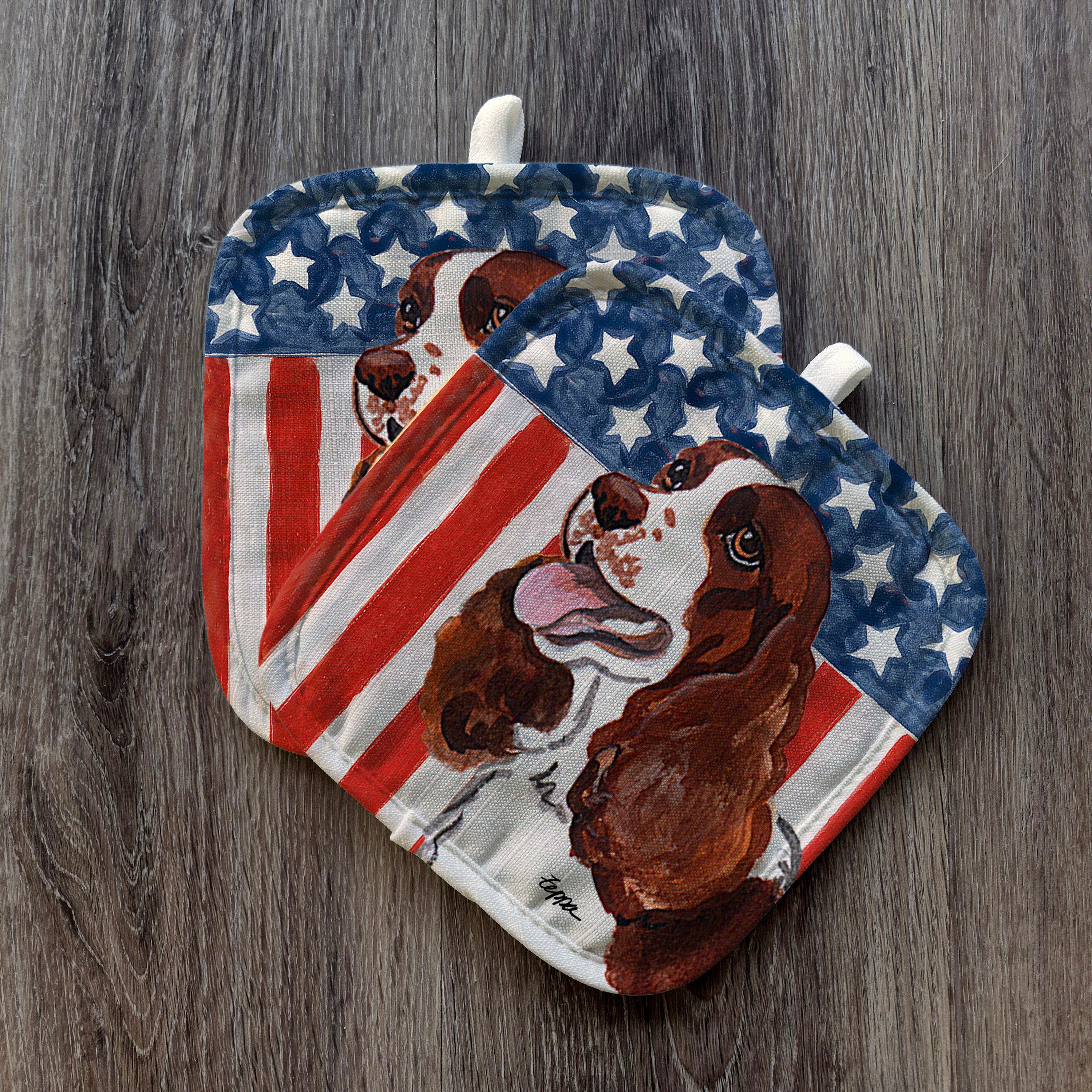 Springer Spaniel Americana Pot Holders