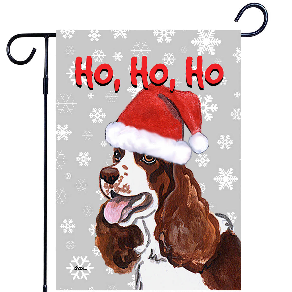 Springer Spaniel Ho Ho Ho Garden Flag