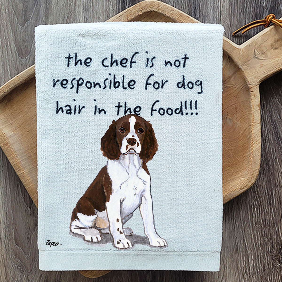 Pawsitively Adorable Springer Spaniel Puppy Kitchen Towel