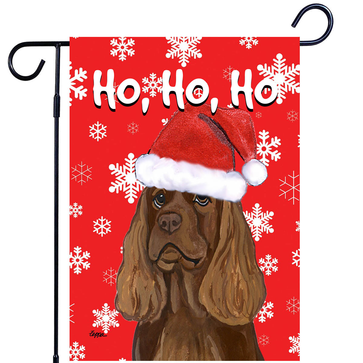 Sussex Spaniel Ho Ho Ho Garden Flag