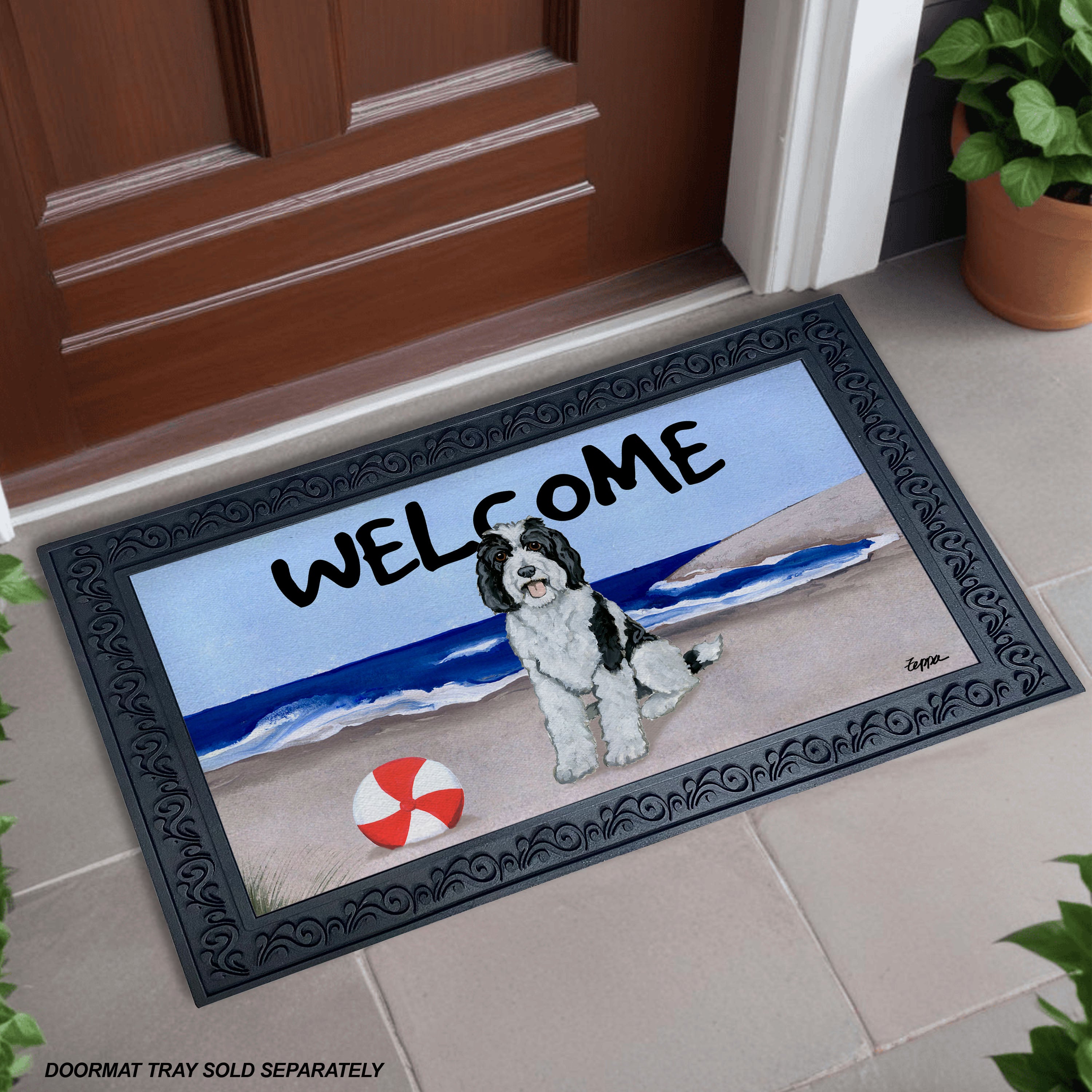 Sheepadoodle Welcome Mat