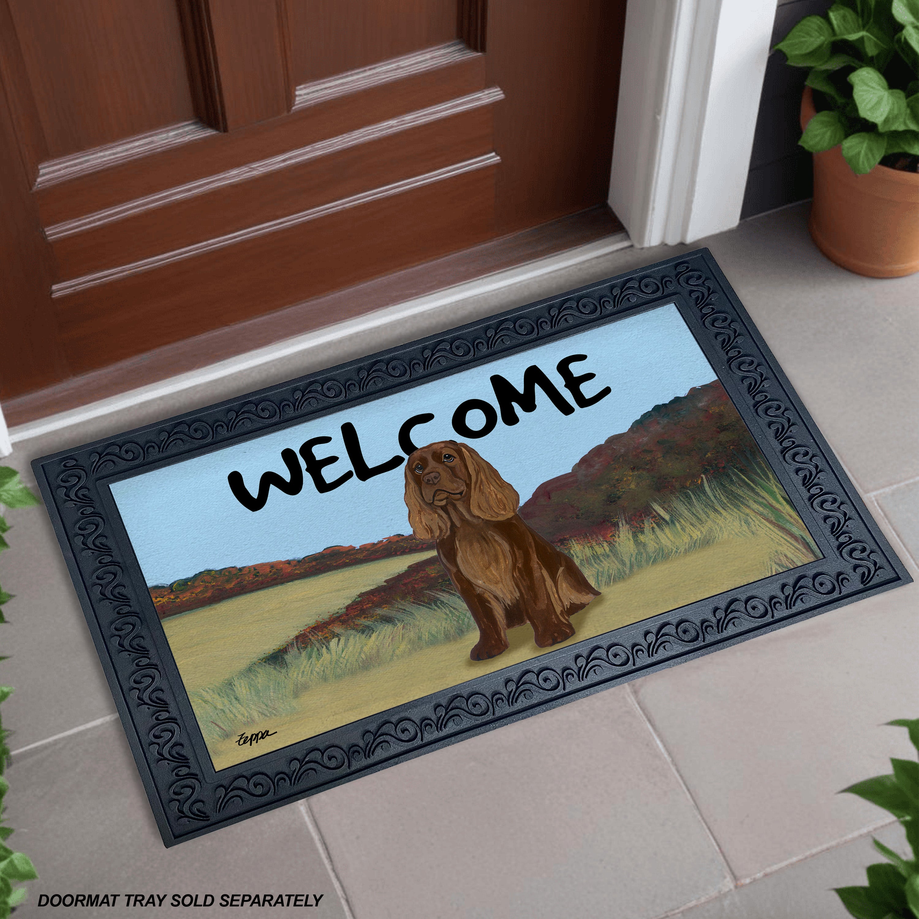 Sussex Saniel Field Scene Welcome Mat