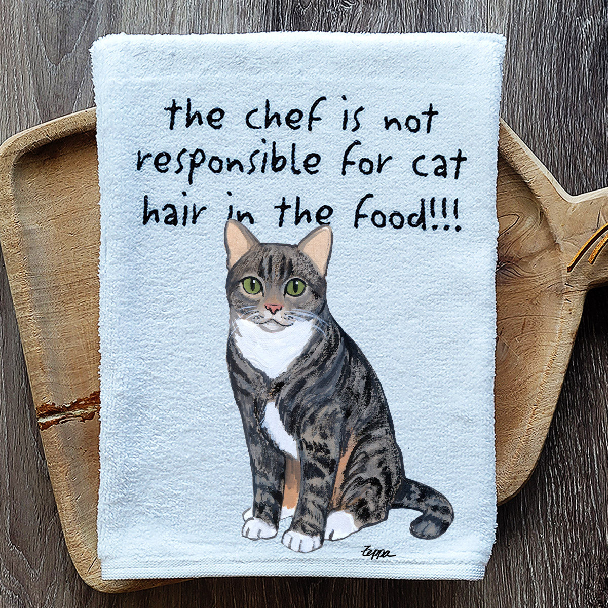 Pawsitively Adorable Tabby Cat Kitchen Towel
