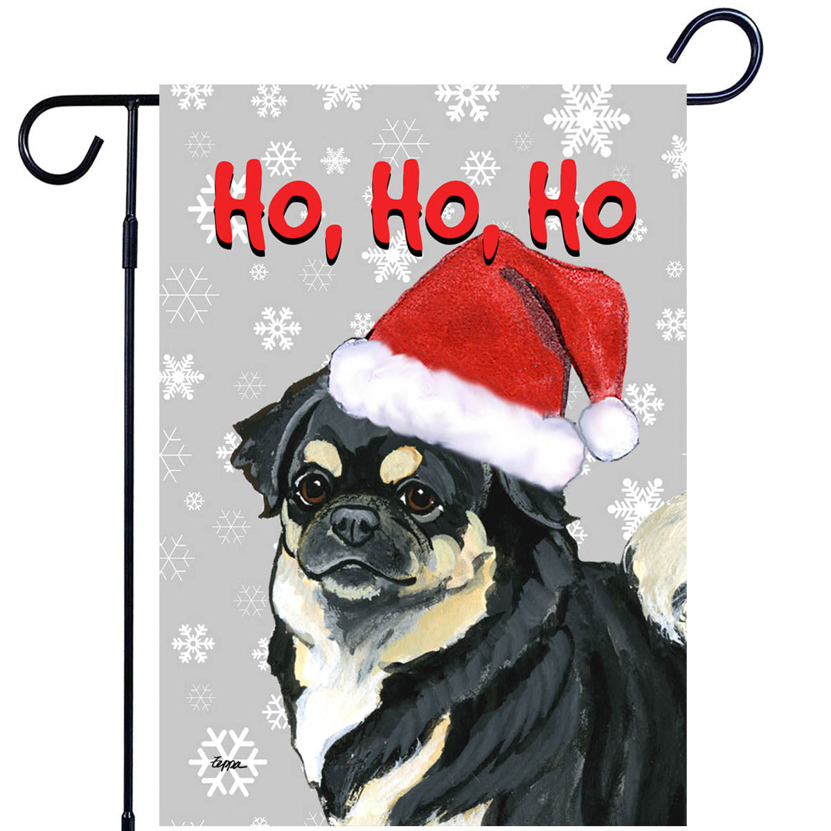 Tibetan Spaniel Ho Ho Ho Garden Flag