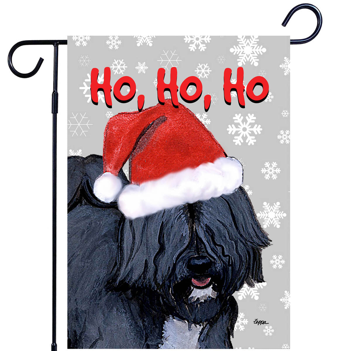 Tibetan Terrier Ho Ho Ho Garden Flag