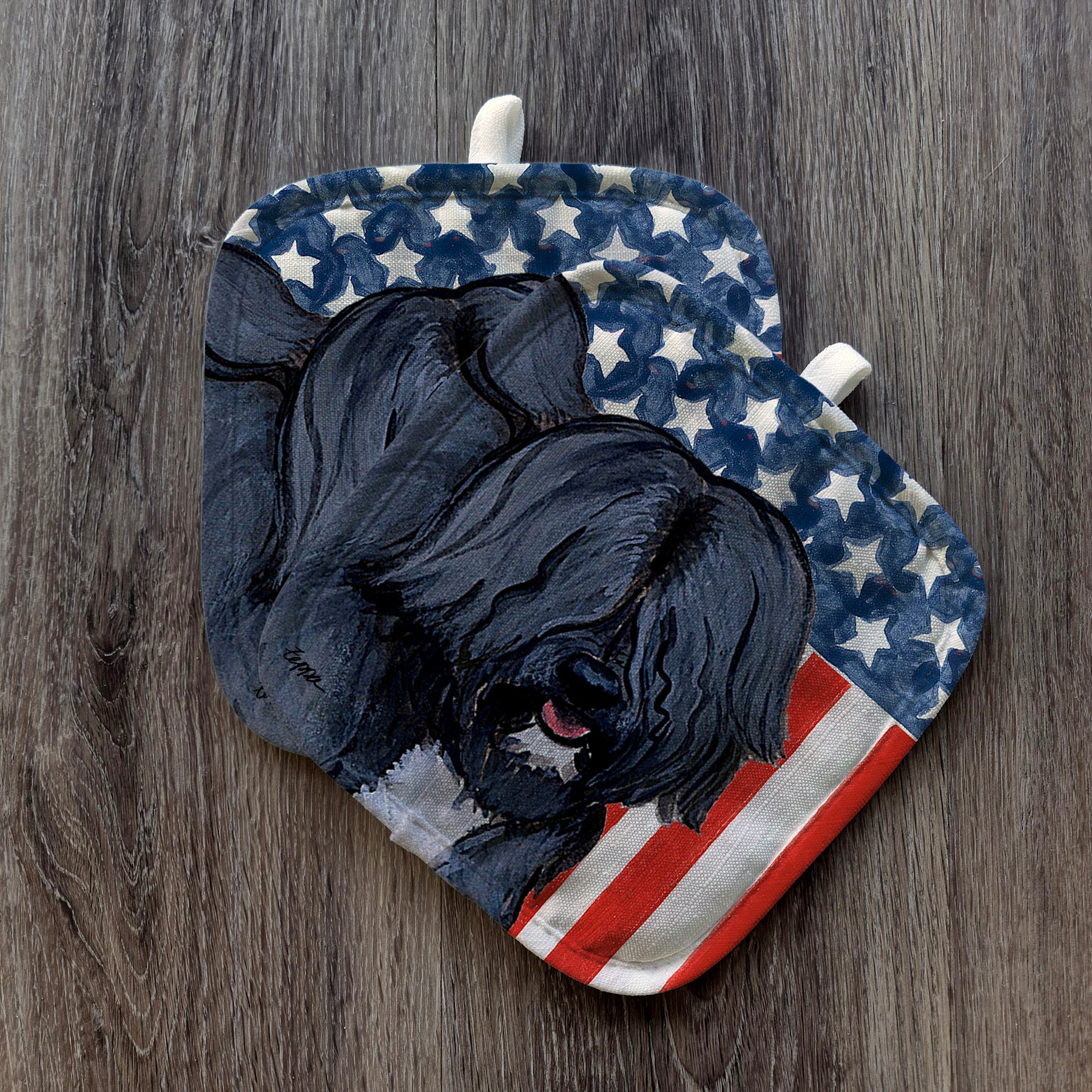 Tibetan Terrier  Americana Pot Holders