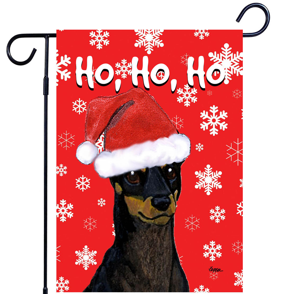 Toy Manchester Terrier Ho Ho Ho Garden Flag