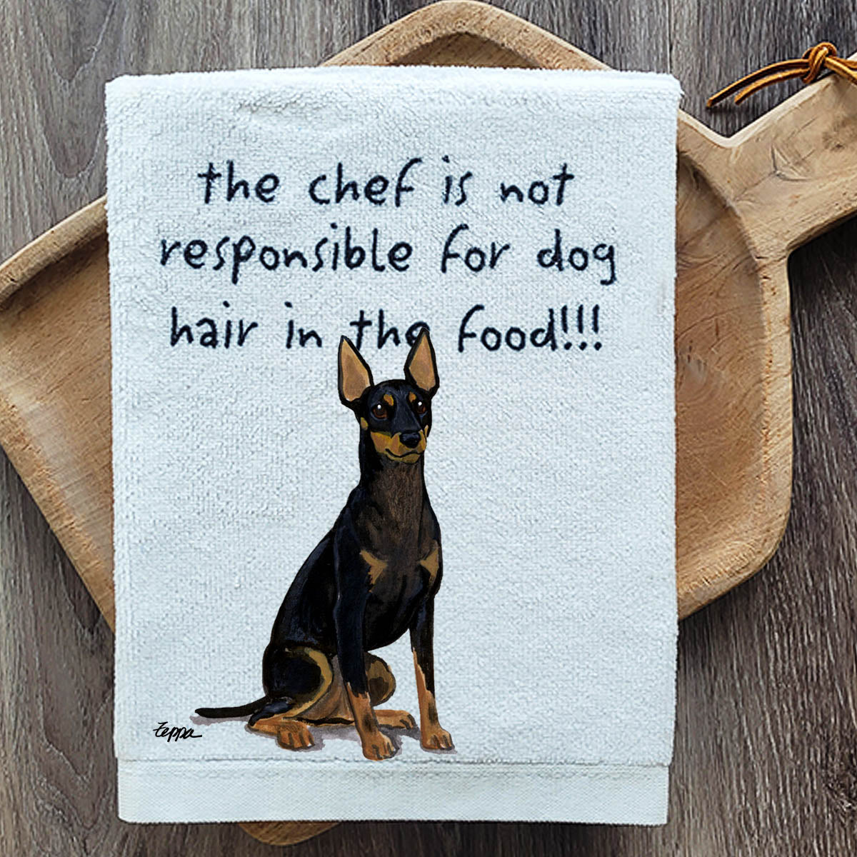 Pawsitively Adorable Toy Manchester Terrier Kitchen Towel