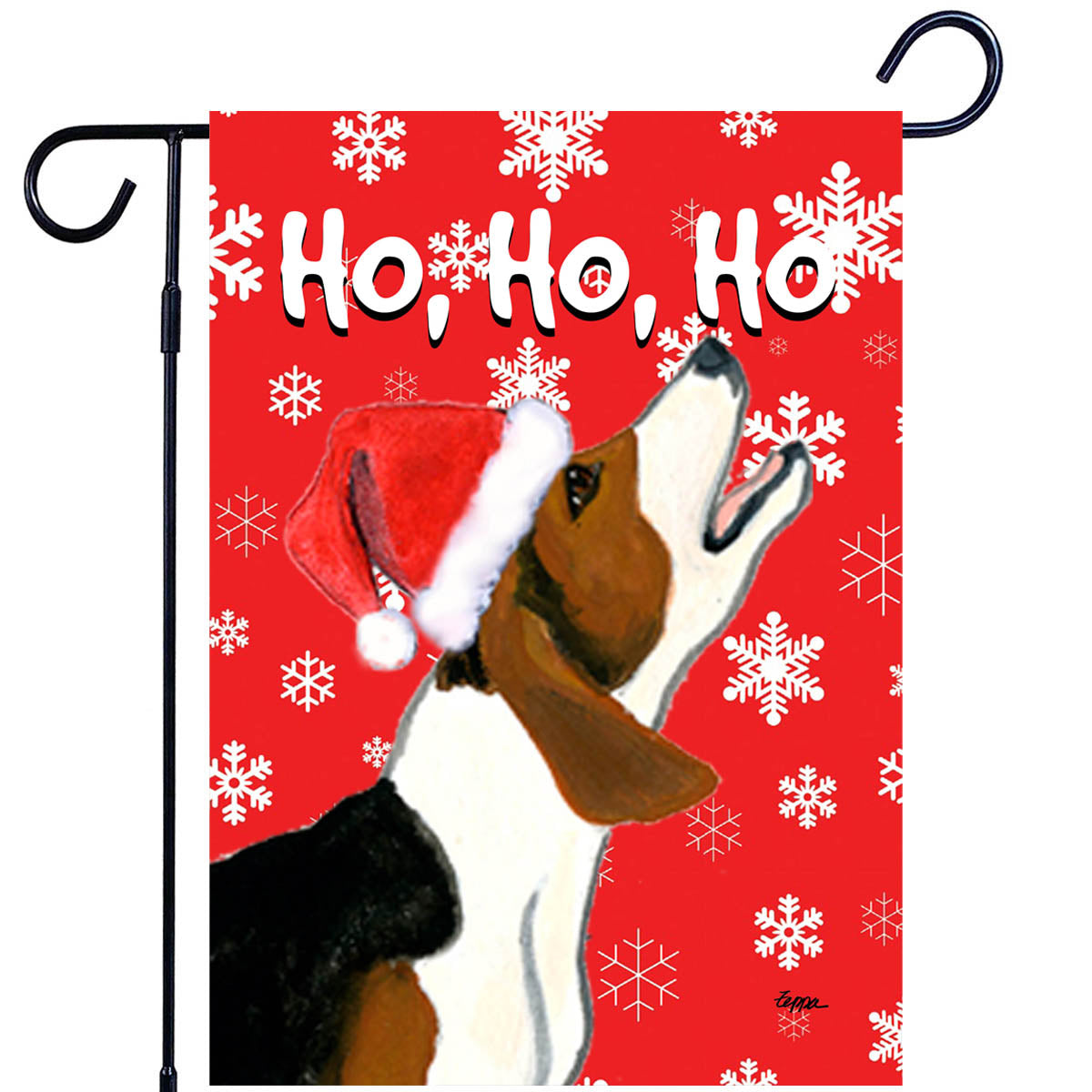 Treeing Walker Coonhound Ho Ho Ho Garden Flag