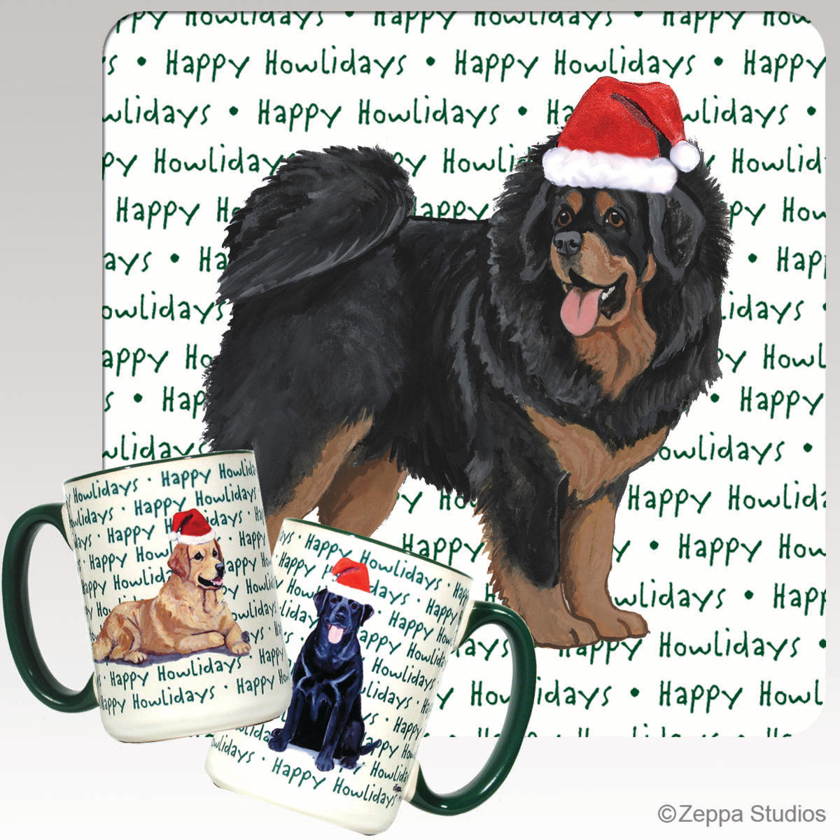 Tibetan Mastiff Howliday Mugs