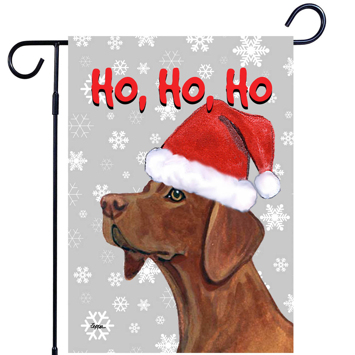 Vizsla Ho Ho Ho Garden Flag