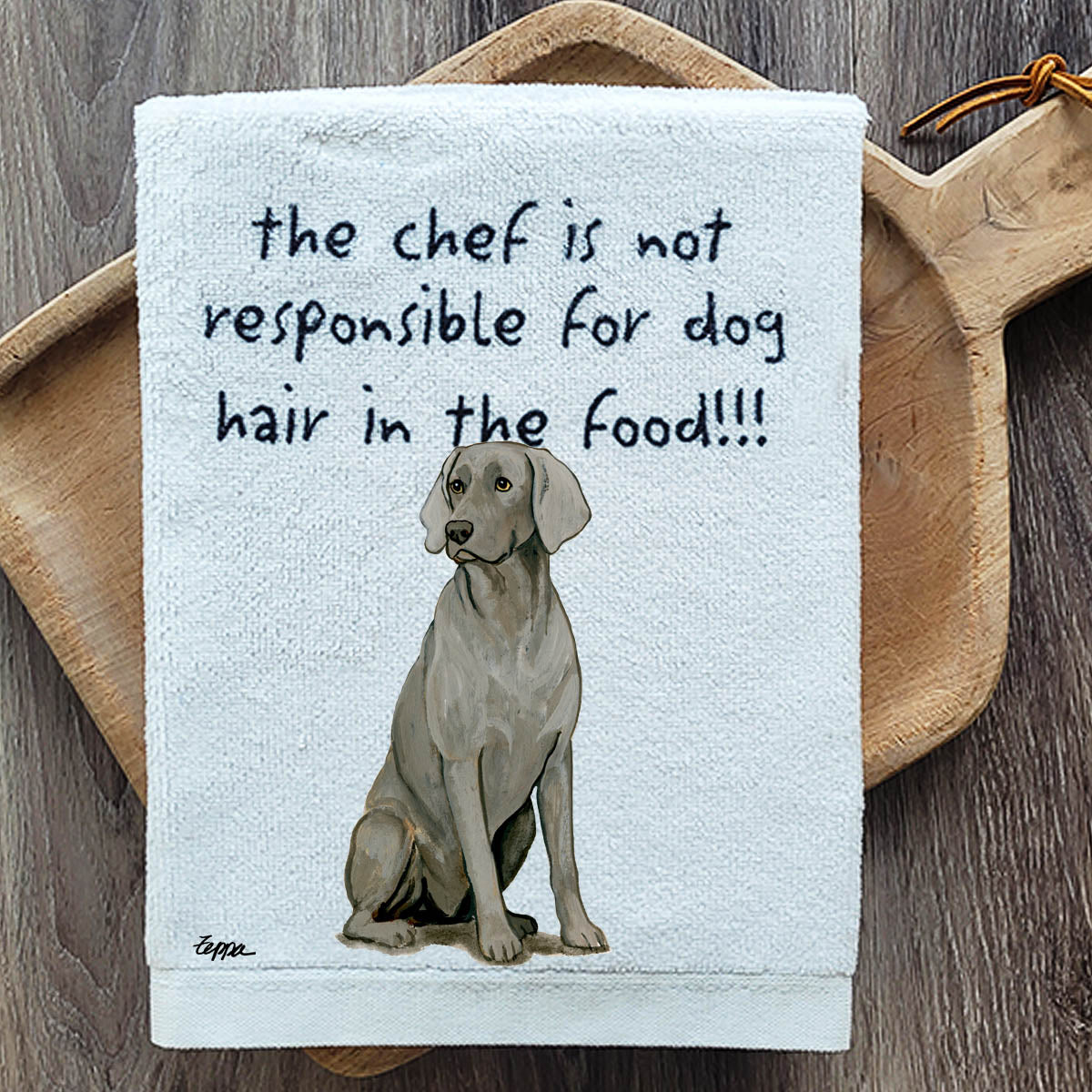 Pawsitively Adorable Weimaraner Kitchen Towel