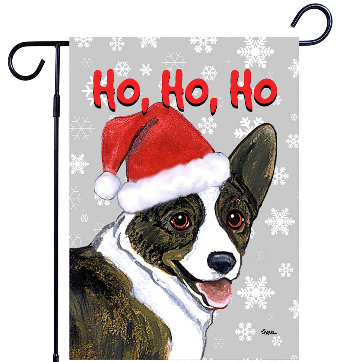 Welsh Corgi Ho Ho Ho Garden Flag