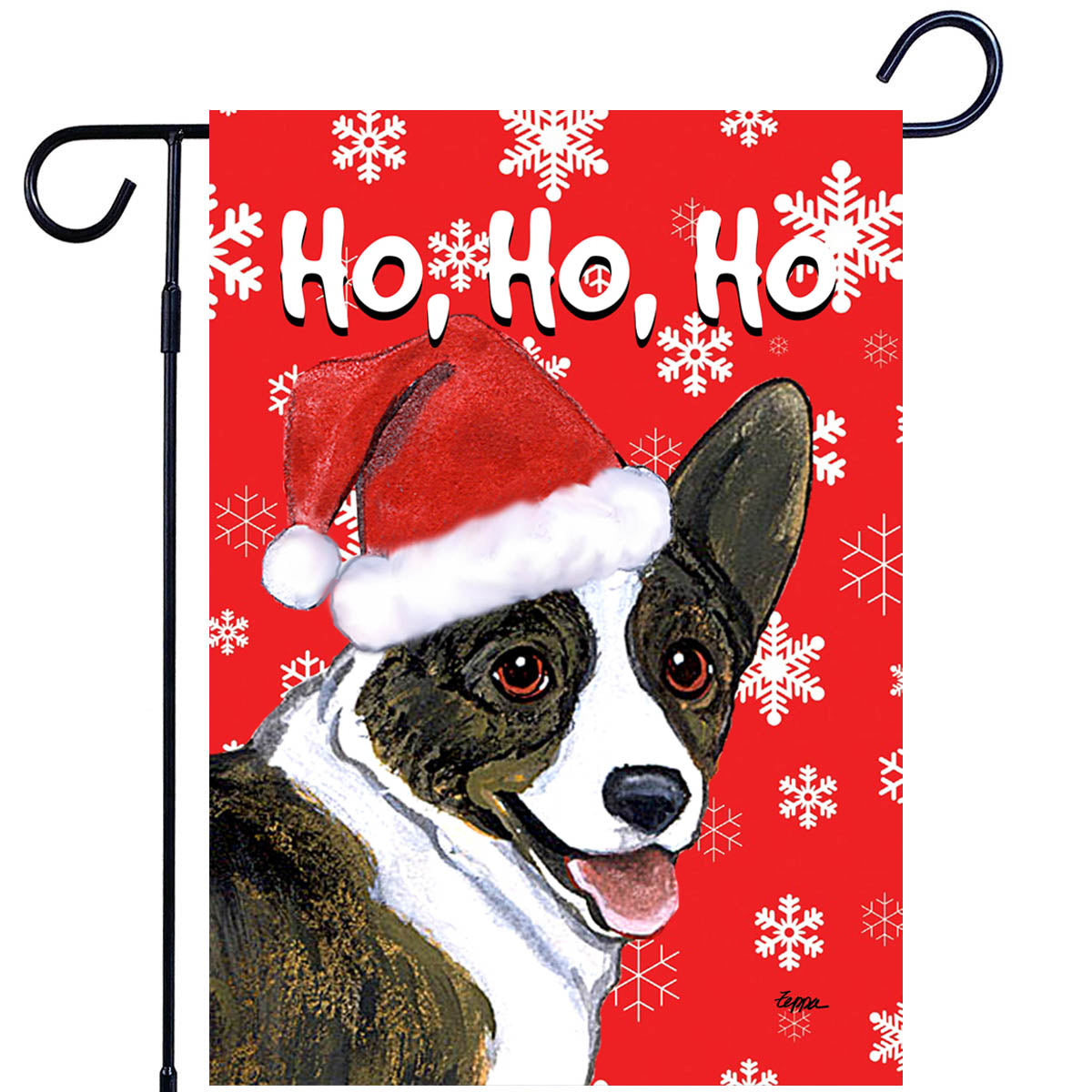 Welsh Corgi Ho Ho Ho Garden Flag