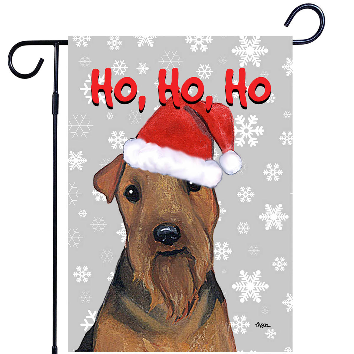 Welsh Terrier Ho Ho Ho Garden Flag