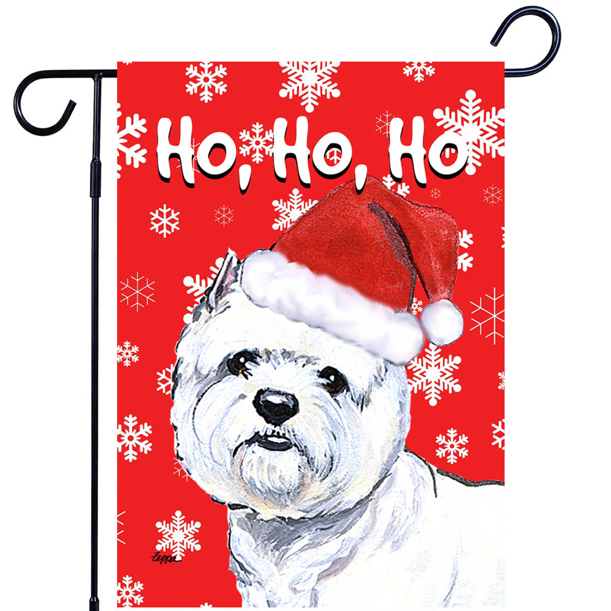 West Highland White Terrier Ho Ho Ho Garden Flag