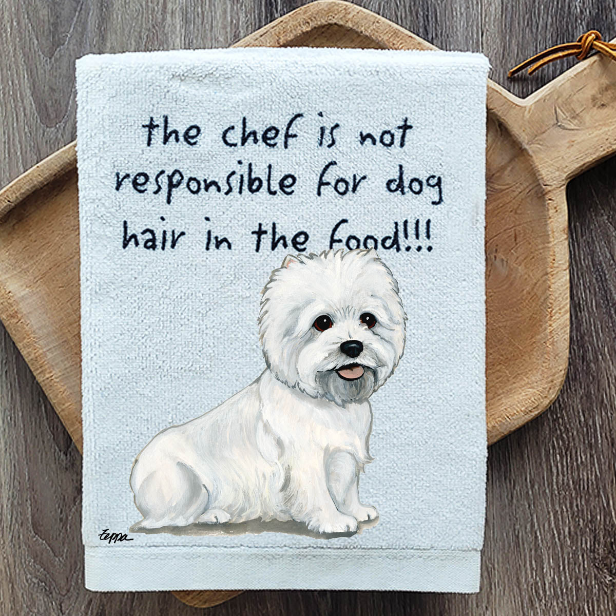 Pawsitively Adorable Sitting Westie Kitchen Towel