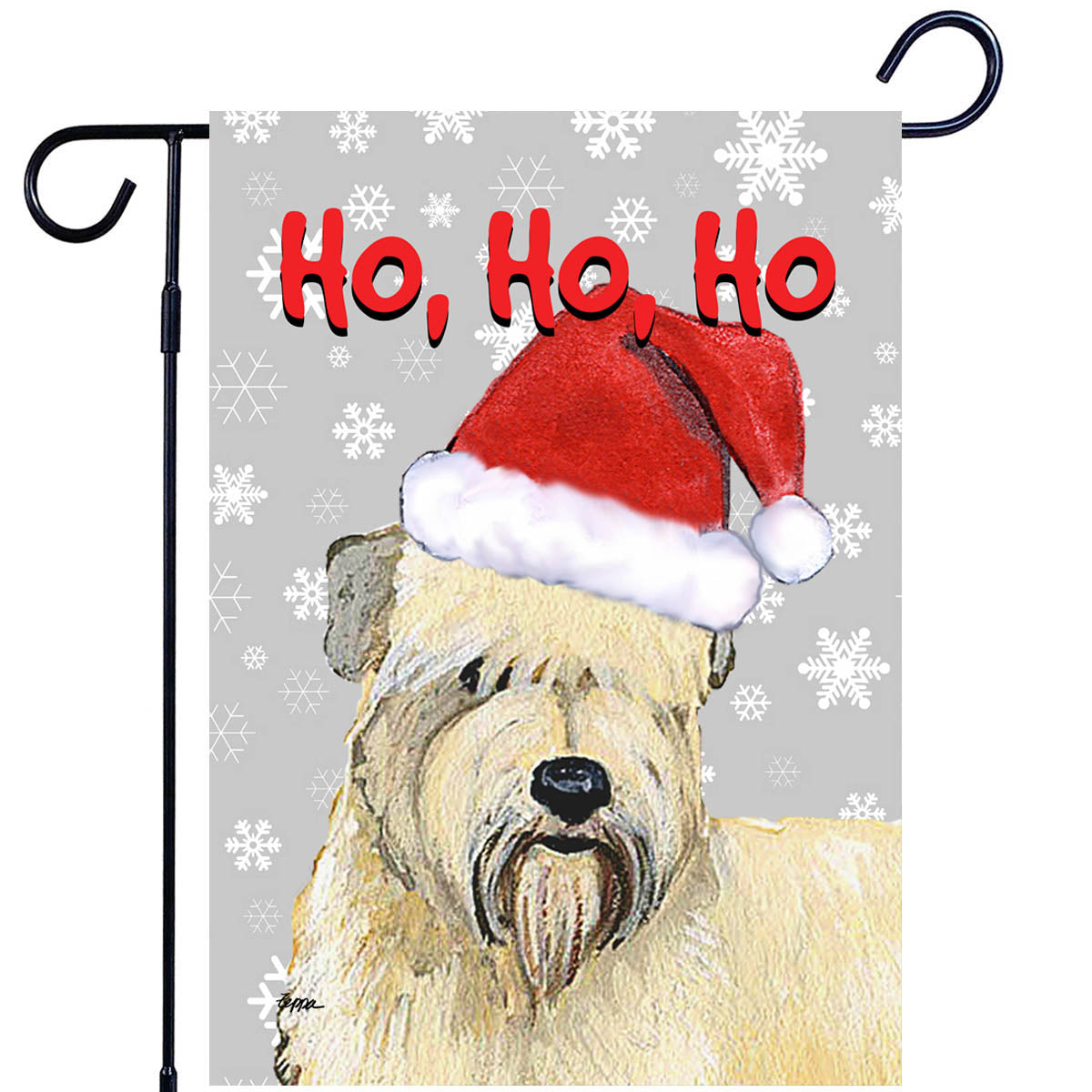 Wheaten Terrier Ho Ho Ho Garden Flag