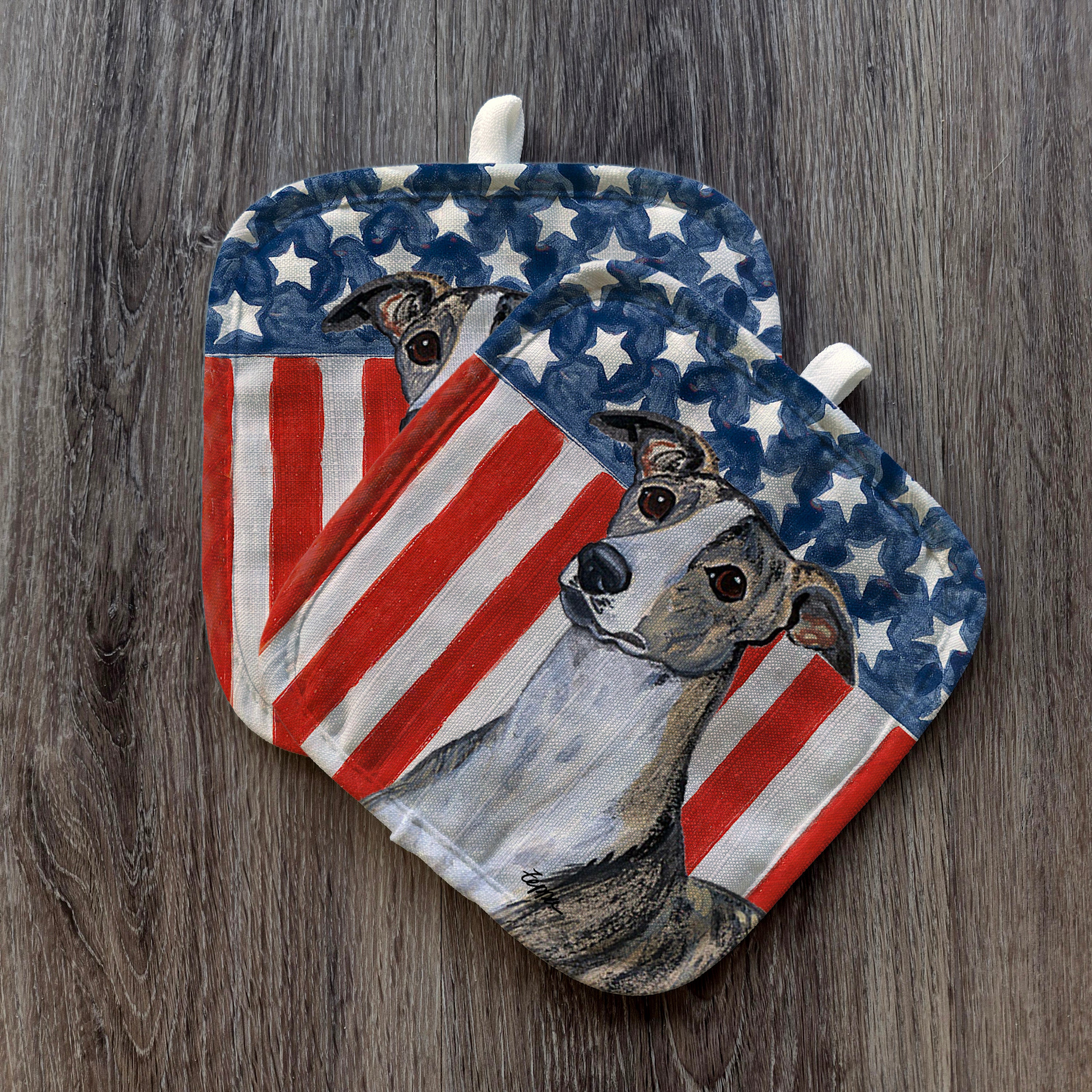 Whippet Americana Pot Holders
