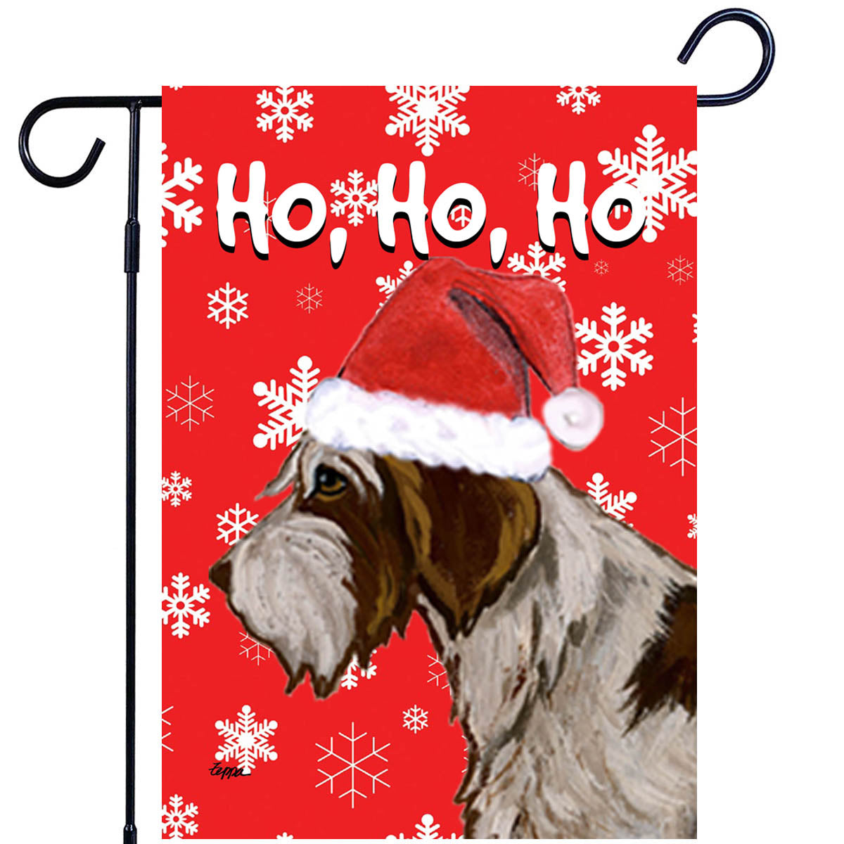 Wirehaired Pointing Griffon Ho Ho Ho Garden Flag