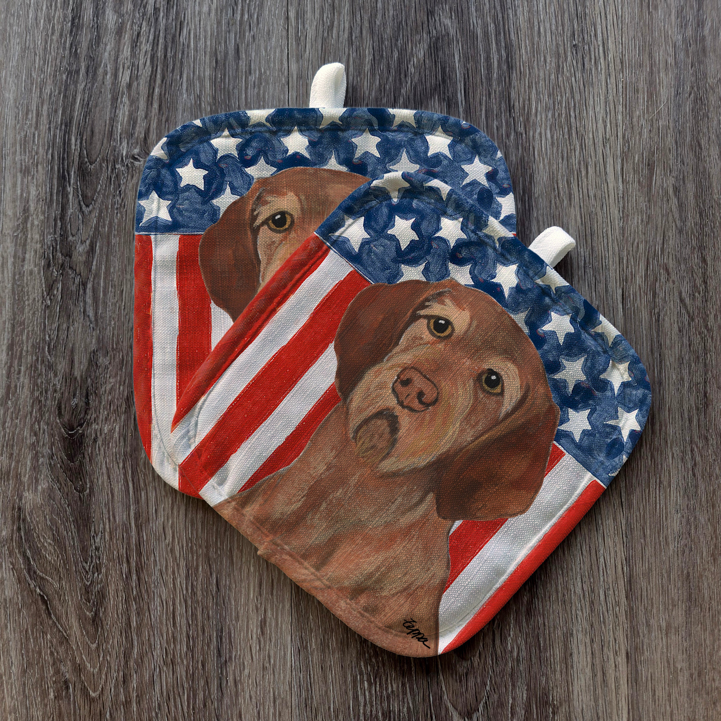 Wirehaired Vizsla Americana Pot Holder Set
