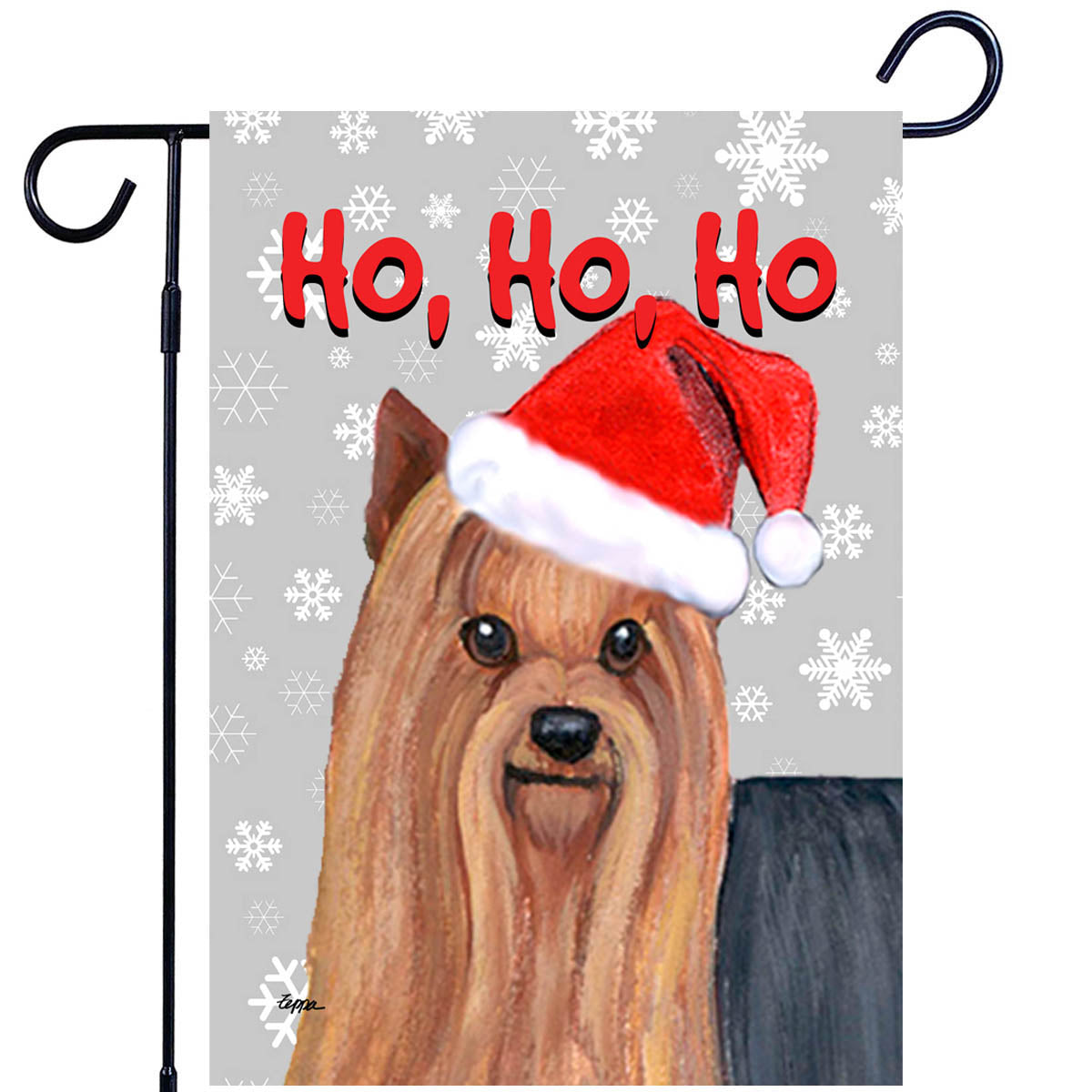 Yorkshire Terrier Ho Ho Ho Garden Flag