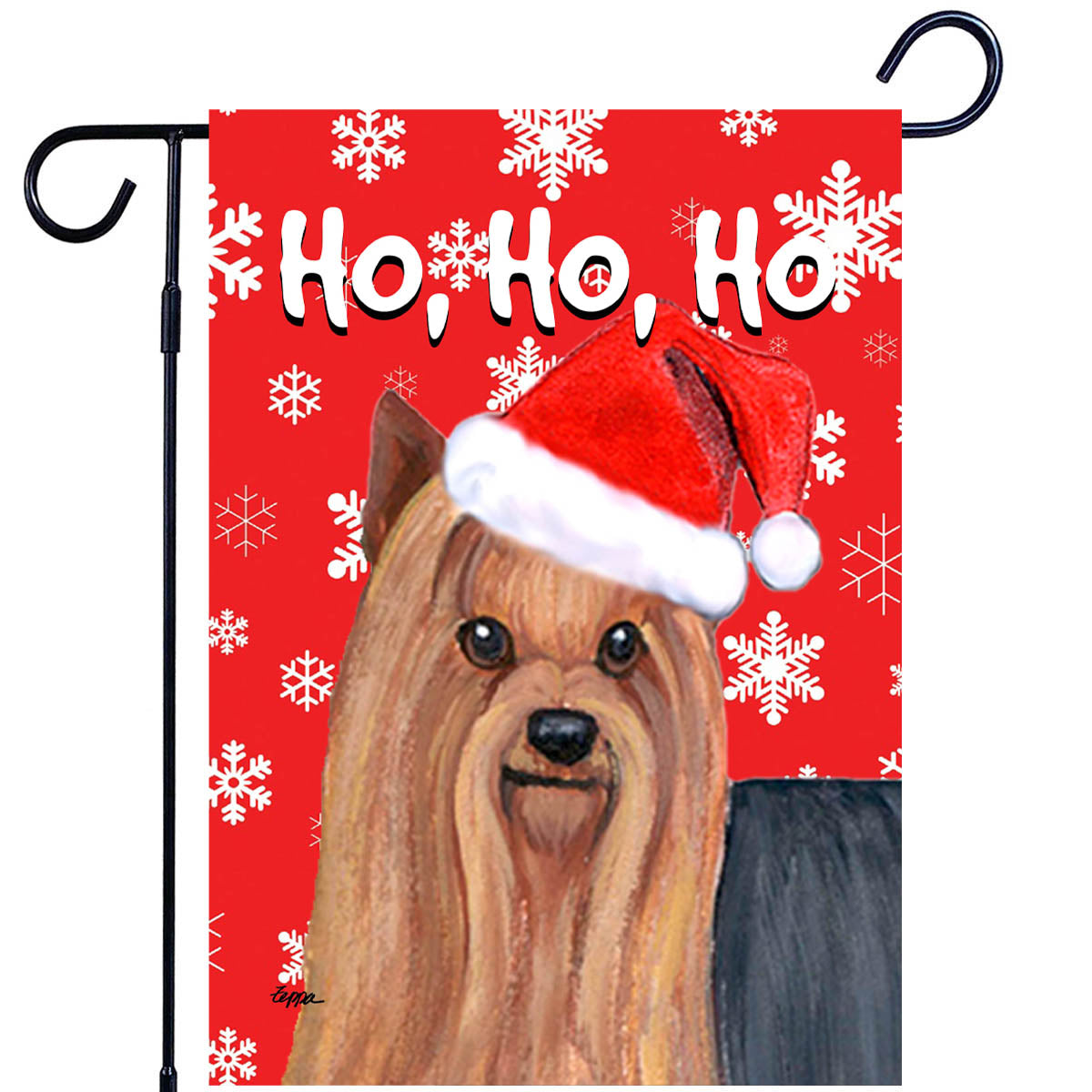 Yorkshire Terrier Ho Ho Ho Garden Flag