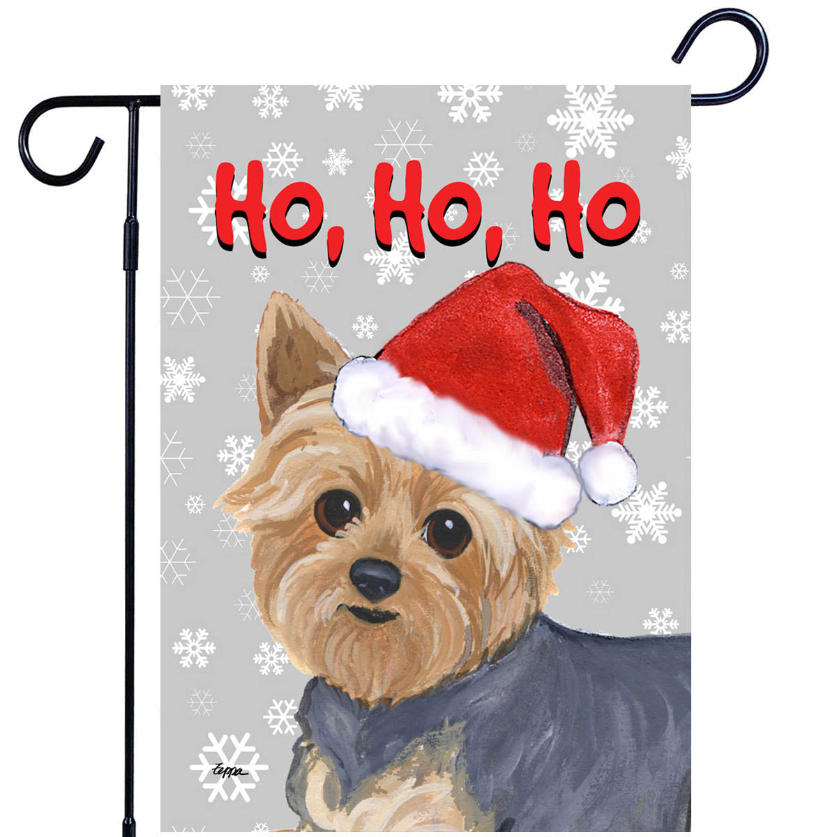 Yorkshire Terrier Ho Ho Ho Garden Flag