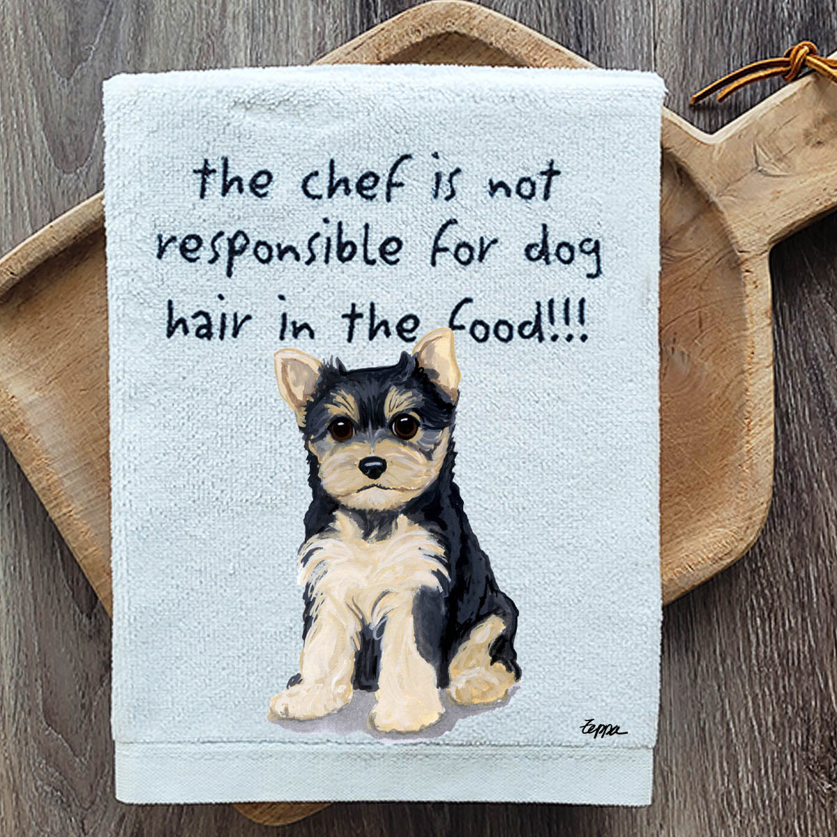 Pawsitively Adorable Yorkie Puppy Kitchen Towel