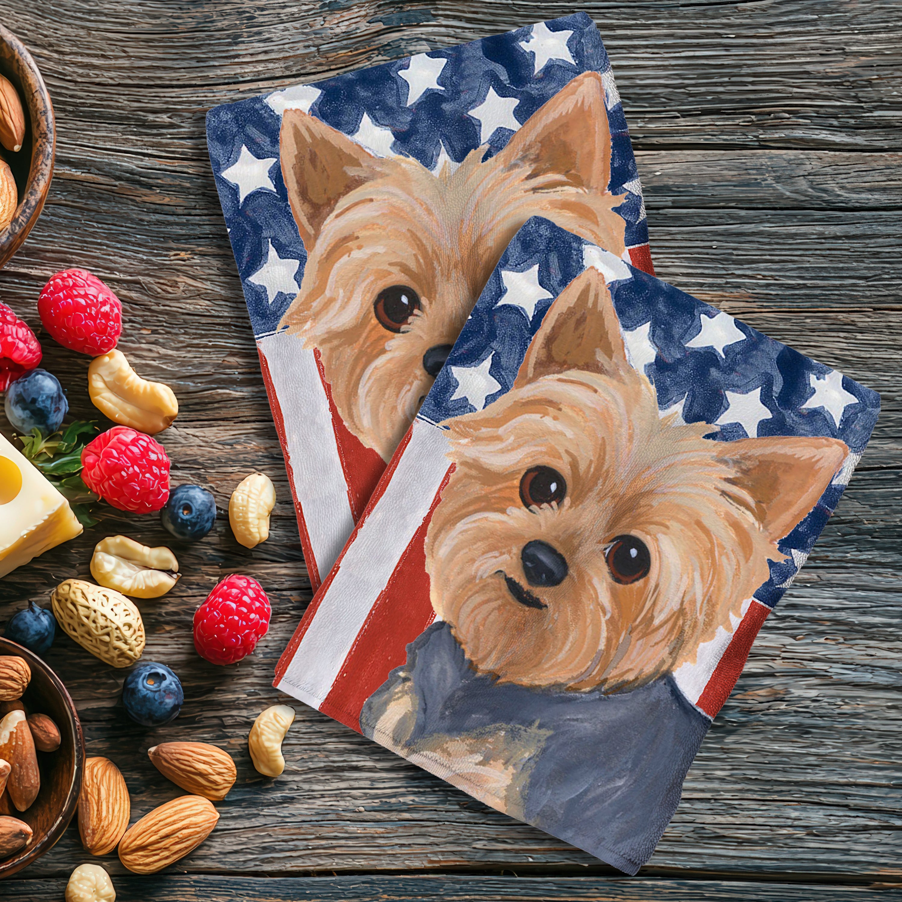 Yorkshire Terrier Puppy Cut Americana Kitchen Towel Set